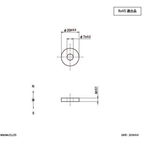 MAGNA 사마륨 코발트 자석 원형·구멍 있음(3개입) 2-202074 1봉