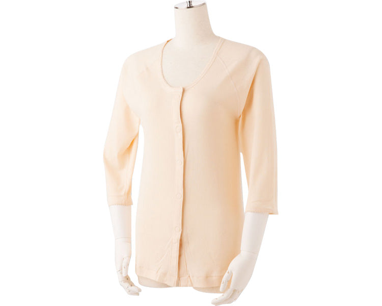 One-touch undershirt, 3/4 sleeve, for women / FM-W2, pink, LL, 1 piece