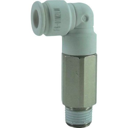 チヨダ ホース継手 ファイブロングメイルエルボ W(白) 6mm・R1/8 F6-01M2LW 1 個