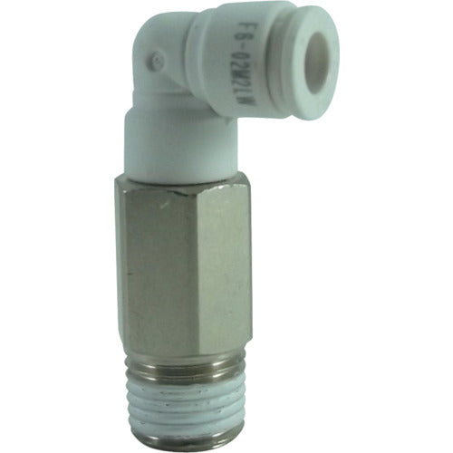 チヨダ ホース継手 ファイブロングメイルエルボ W(白) 6mm・R1/4 F6-02M2LW 1 個