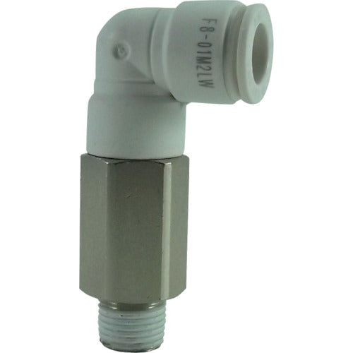 チヨダ ホース継手 ファイブロングメイルエルボ W(白) 8mm・R1/8 F8-01M2LW 1 個