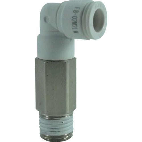 チヨダ ホース継手 ファイブロングメイルエルボ W(白) 8mm・R1/4 F8-02M2LW 1 個