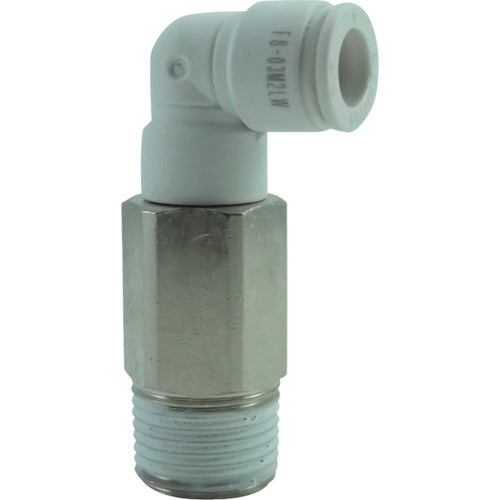 チヨダ ホース継手 ファイブロングメイルエルボ W(白) 8mm・R3/8 F8-03M2LW 1 個