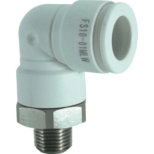 チヨダ ファイブSUSメイルエルボ 白 10mm・R1/8 FS10-01MLW 1 個