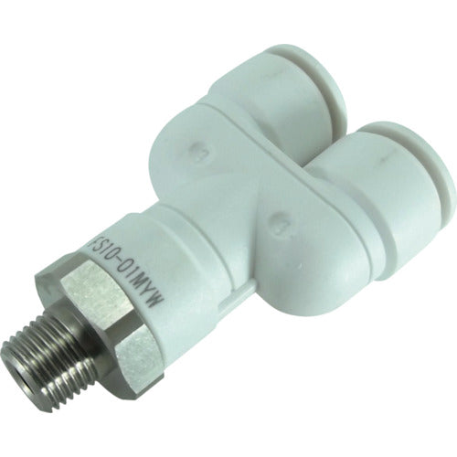 치요다 파이브 SUS 메일 브랜치 와이 화이트 10mm・R1/8 FS10-01MYW 1개