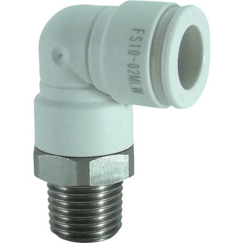 チヨダ ファイブSUSメイルエルボ 白 10mm・R1/4 FS10-02MLW 1 個