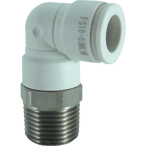 チヨダ ファイブSUSメイルエルボ 白 10mm・R3/8 FS10-03MLW 1 個