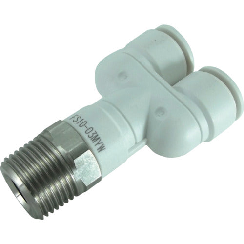 치요다 파이브 SUS 메일 브랜치 와이 화이트 10mm・R3/8 FS10-03MYW 1개