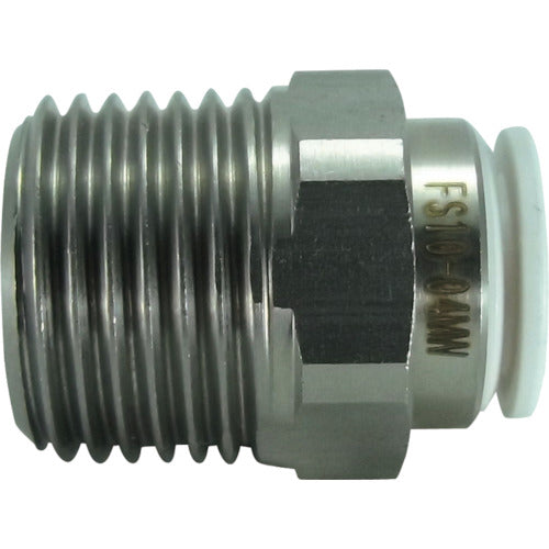 치요다 파이브 SUS 메일 커넥터 화이트 10mm·R1/2 FS10-04MW 1개