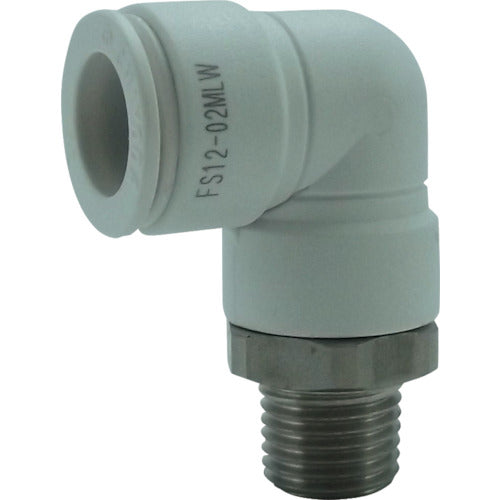 チヨダ ファイブSUSメイルエルボ 白 12mm・R1/4 FS12-02MLW 1 個