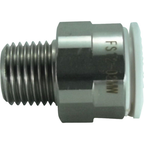 チヨダ ファイブSUSメイルコネクタ 白 12mm・R1/4 FS12-02MW 1 個