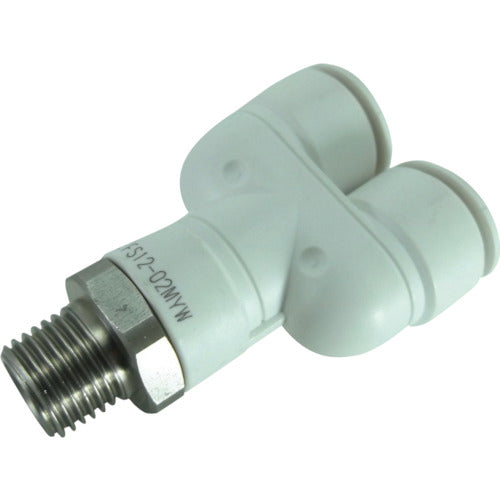 チヨダ ファイブSUSメイルブランチワイ 白 12mm・R1/4 FS12-02MYW 1 個