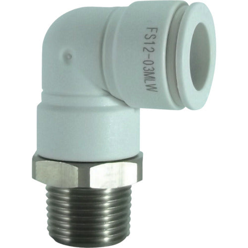チヨダ ファイブSUSメイルエルボ 白 12mm・R3/8 FS12-03MLW 1 個