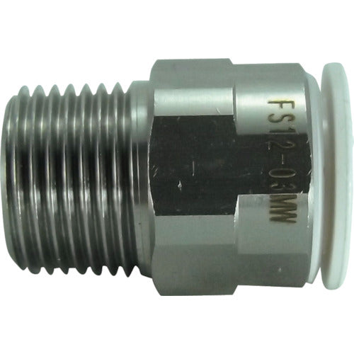 チヨダ ファイブSUSメイルコネクタ 白 12mm・R3/8 FS12-03MW 1 個