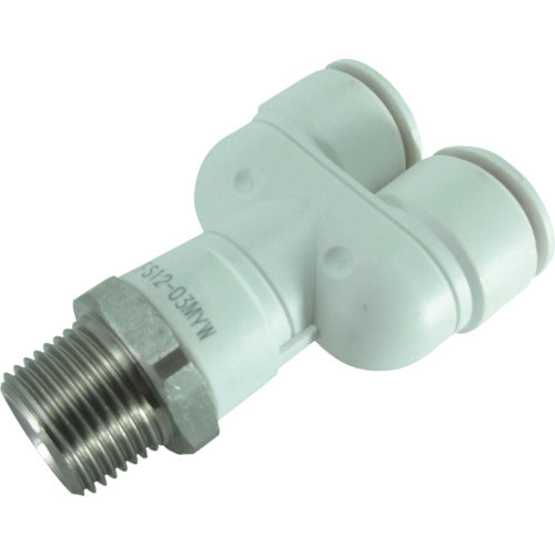 チヨダ ファイブSUSメイルブランチワイ 白 12mm・R3/8 FS12-03MYW 1 個