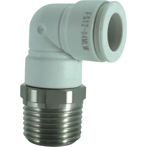 チヨダ ファイブSUSメイルエルボ 白 12mm・R1/2 FS12-04MLW 1 個