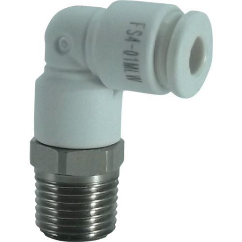 チヨダ ファイブSUSメイルエルボ 白 4mm・R1/8 FS4-01MLW 1 個