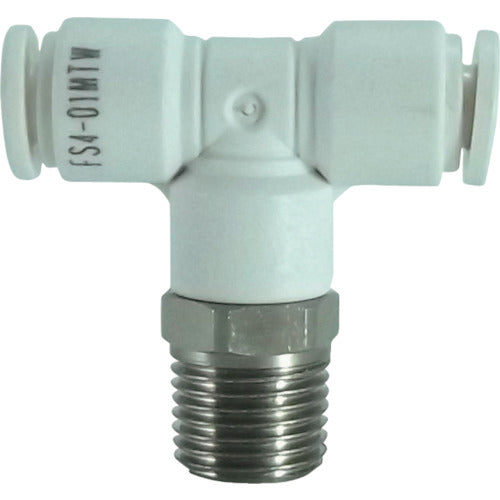 チヨダ ファイブSUSメイルブランチティ 白 4mm・R1/8 FS4-01MTW 1 個