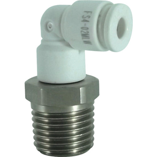 チヨダ ファイブSUSメイルエルボ 白 4mm・R1/4 FS4-02MLW 1 個