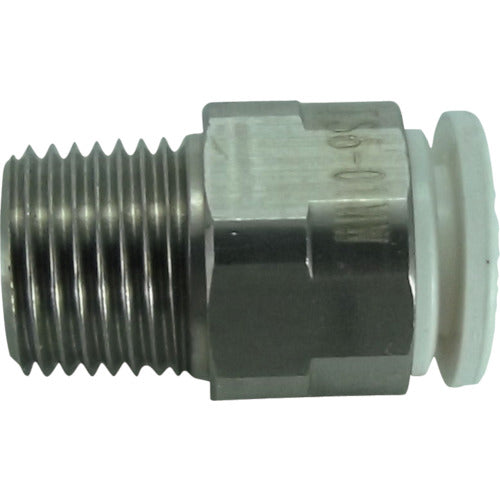 치요다 파이브 SUS 메일 커넥터 화이트 6mm·R1/8 FS6-01MW 1개