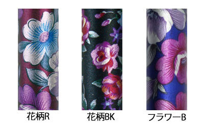 Telescopic walking stick A / 92-F2 Flower pattern BK 1 piece