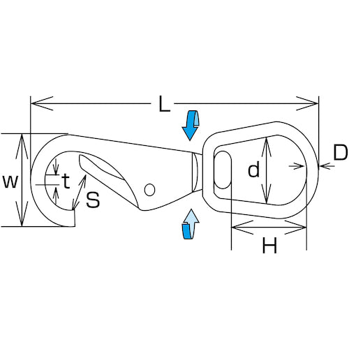 미즈모토 스위블 스냅 선경 2.5mm 길이 37mm A-1847 1개