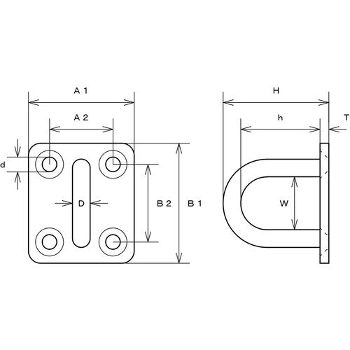 Mizumoto Stainless Steel Eye Plate 34mm x 40mm x 48mm IP-6H 1 piece