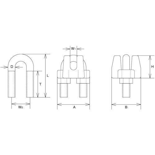 水本 ステンレス ワイヤークリップSUS316 使用ロープ径9mm A-2473 1 個