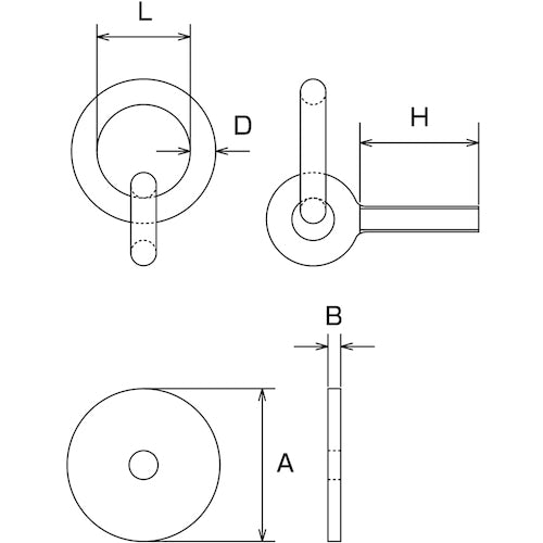 Mizumoto Stainless Steel Round Can Bolt S Type (with Anchor Plug) Screw Diameter M-6 (1 Piece) B-2506 1 Bag