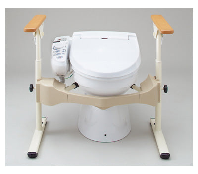 安寿 洋式トイレ用フレーム SUS-はねあげR-2 / 533-068 プラスチック製ひじ掛け 1 台