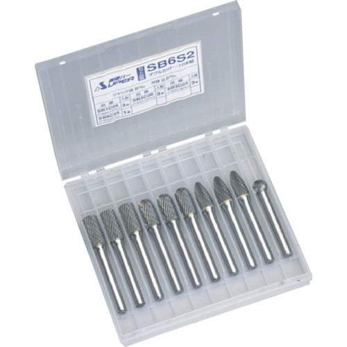 Super Super Carbide Bur Set Shank diameter 6mm, 10-piece set (4 types included) SB6S2 1 S