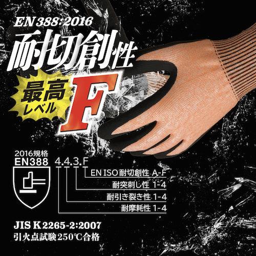 富士手袋 メガトンパワー耐切創(Fレベル) 53-12F-M 1 双