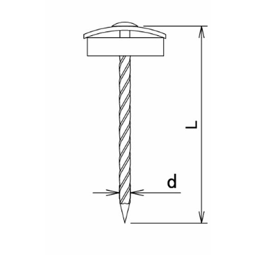 DAIDOHANT Polycarbonate Interlocking Umbrella Nails 14 x 38 Clear (270 pcs) 00019421 1 box