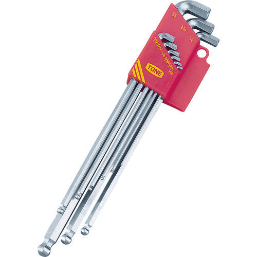 TONE 볼 포인트 육각봉 렌치(인치 사이즈) 세트 마스터 툴 맨 아래 쇼트 롱 볼 포인트 L형 렌치 세트 BLB900S 1 S