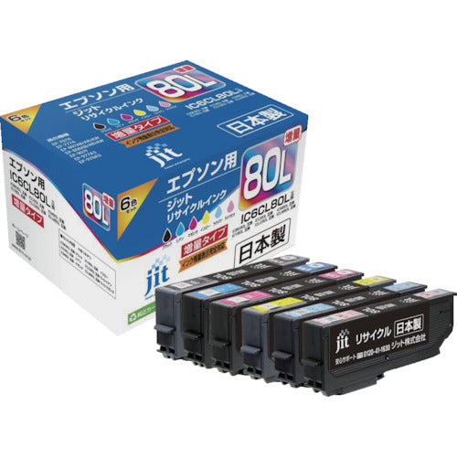 JIT Epson IC6CL80L compatible JIT recycled ink JIT-AE80L6P 6 colors (increased quantity) JIT-AE80L6P 1 box