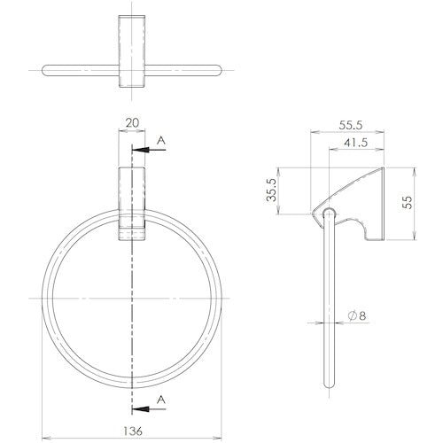 SANEI 타월 링 원형 W57001 1 개