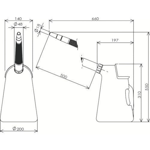 FURUPLA ポリジョッキロングノズル5リッター ノズル長500mm 3250 1 個