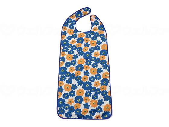 クロスプラスME KAIGO お食事エプロン オレンジ(花柄) フリー