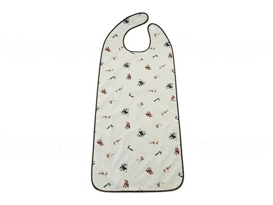 クロスプラスME KAIGO お食事エプロン ベージュ(犬柄) フリー