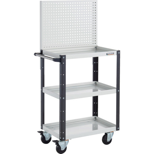 TRUSCO Tool Wagon Eagle Wagon with Upper Punching Panel 600 x 400 x 1330 White/Black EGW-P963-WBK 1 Unit