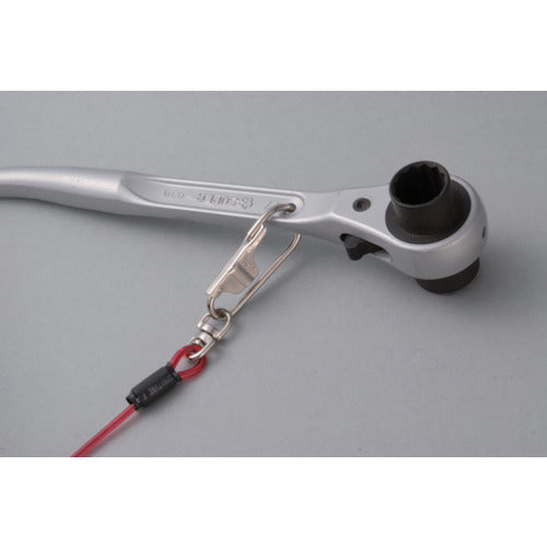 スーパー 安全ロープ(ステンレスワイヤー芯)ダイレクトキャッチフック付 クリアブラック 1kg用 AR430DB 1 本