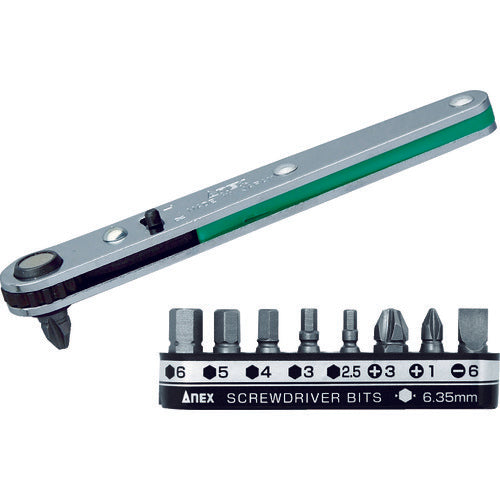 Annex Straight Type Offset Ratchet Driver Bit Set of 9 425-9B 1 S