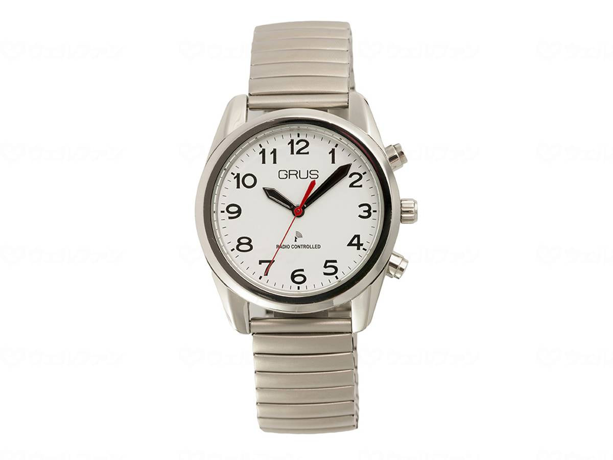 INTEC GRUS Voice Radio Wristwatch White x Silver