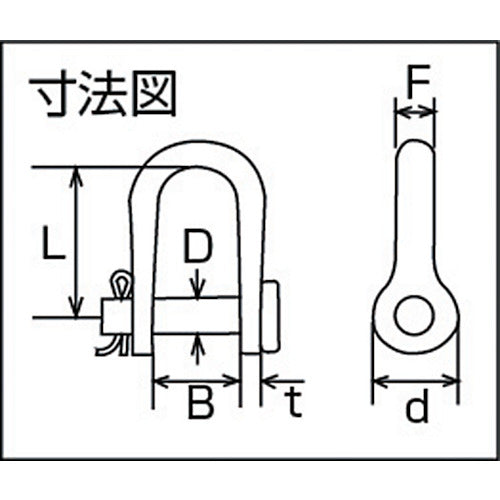 TRUSCO ワリピン式半丸シャックル ステンレス製 6mm (1個=1袋) THS-6W 1 個