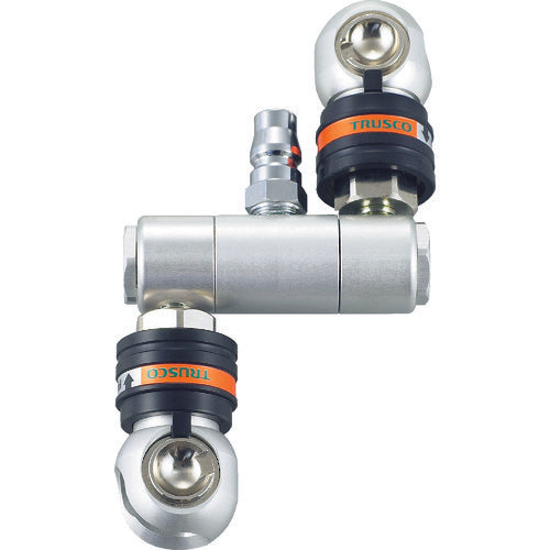 TRUSCO エア分岐管 オートロック・スウィングロータリーペアーカップリング 1.5MPa 分岐数2 TSC-2R 1 個