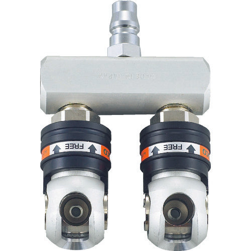 TRUSCO 에어 분기관 오토록 스윙 쌍 커플링 1.5MPa 분기수 2 TSC-2P 1개