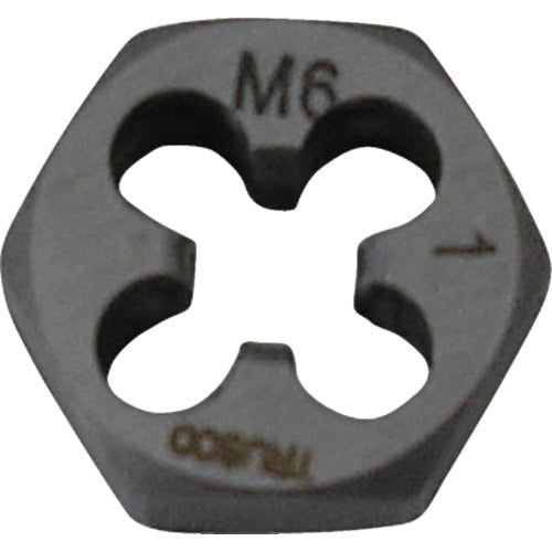 TRUSCO Hexagonal Sarae Nut Die, Coarse Thread, M6X1.0, TD6-6X1.0, 1 pc