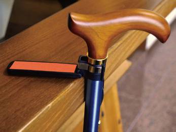 Max Factory Two Tongue Walking Stick, 10 Levels Adjustable, with Cane Fitter, Blue/Gold