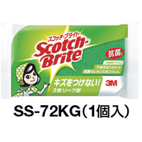 3M 스카치 브라이트 항균 우레탄 스폰지 가루(리프형) 그린 SS-72KG 1 PK