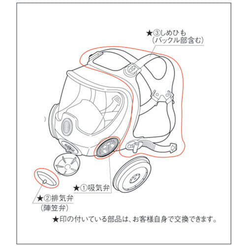 Shigematsu Tightening Strap Replacement Part for Dust/Gas Mask 50245 1 pc